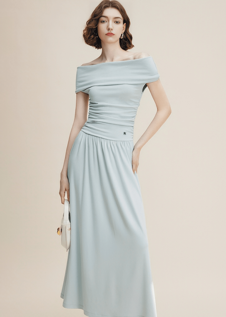 AUDREY BARDOT BUTTON MIDI DRESS - Vera Lumina