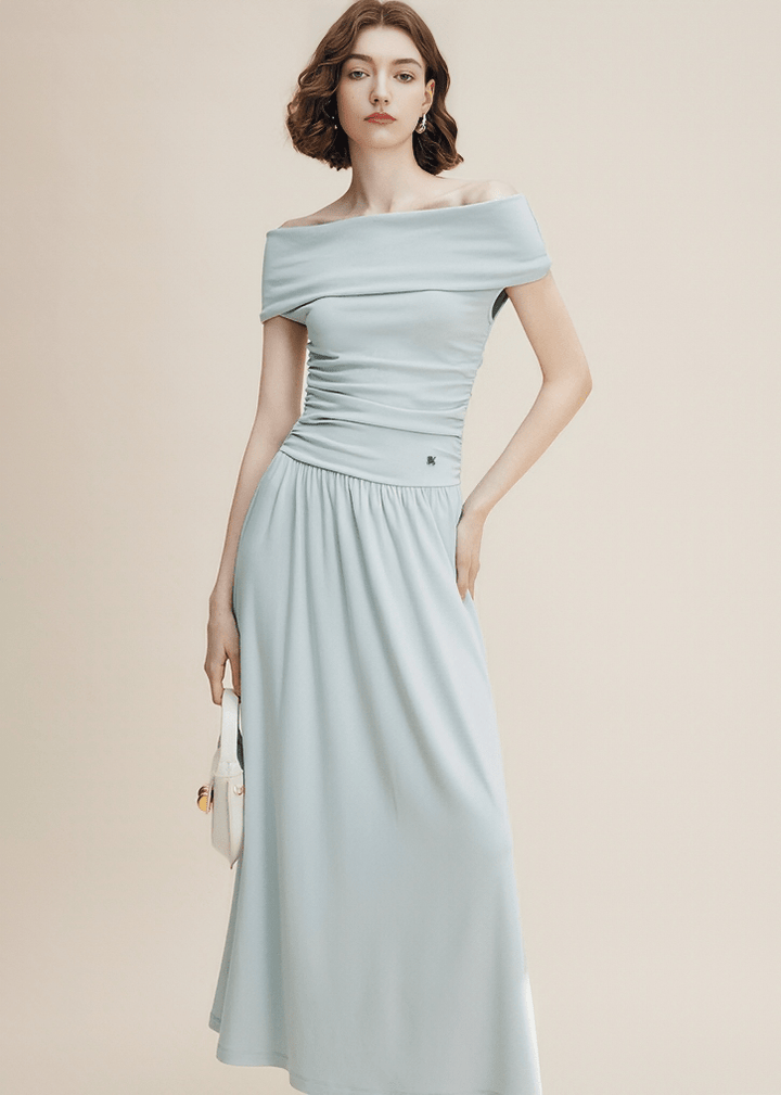 AUDREY BARDOT BUTTON MIDI DRESS - Vera Lumina