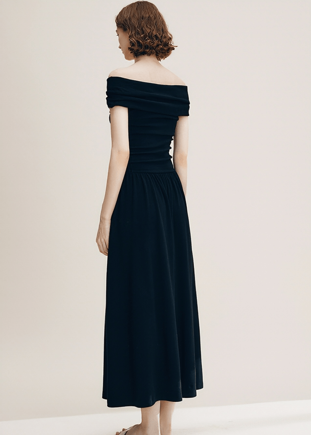 AUDREY BARDOT BUTTON MIDI DRESS - Vera Lumina