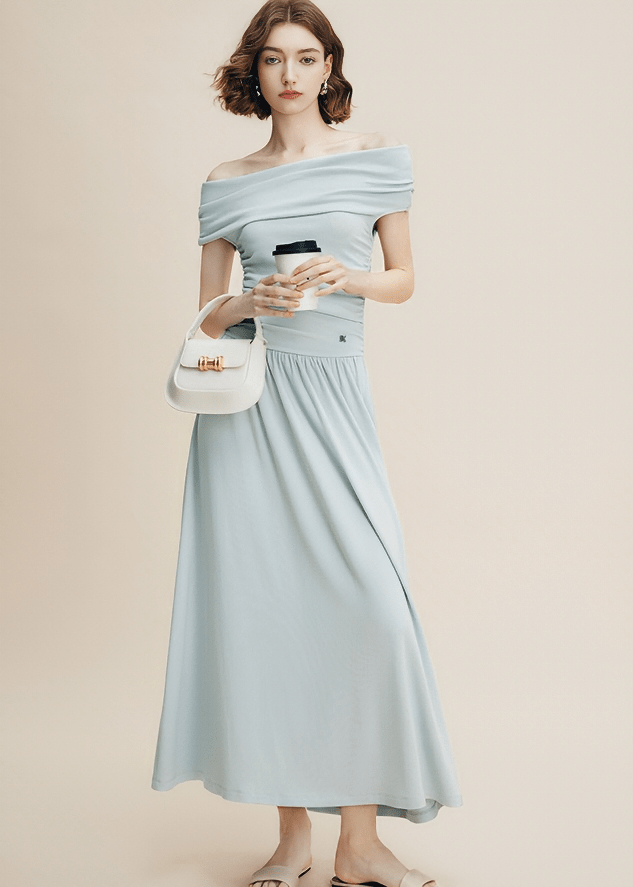 AUDREY BARDOT BUTTON MIDI DRESS - Vera Lumina