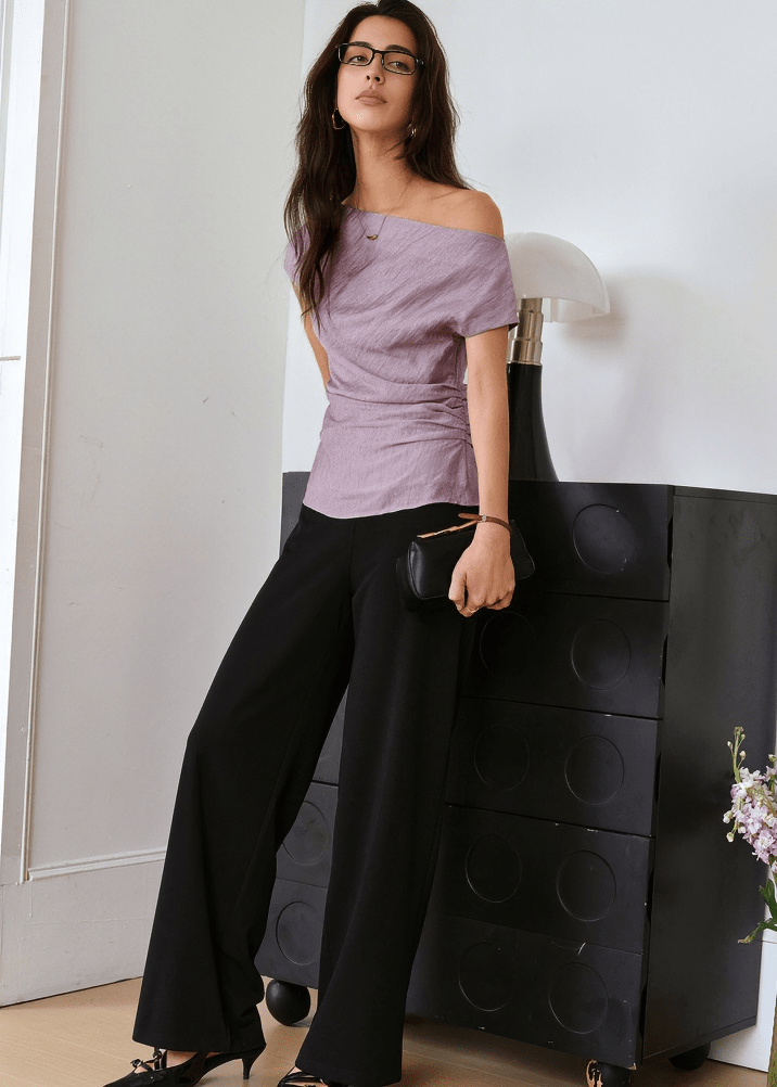 AURORA ONE SHOULDER SHIRRED TOP - Vera Lumina