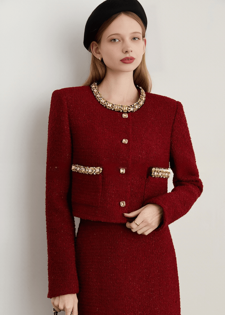 BAROQUE JEWEL TWEED JACKET - Vera Lumina