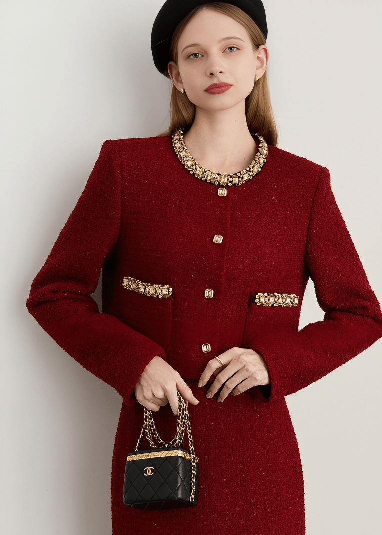 BAROQUE JEWEL TWEED JACKET - Vera Lumina