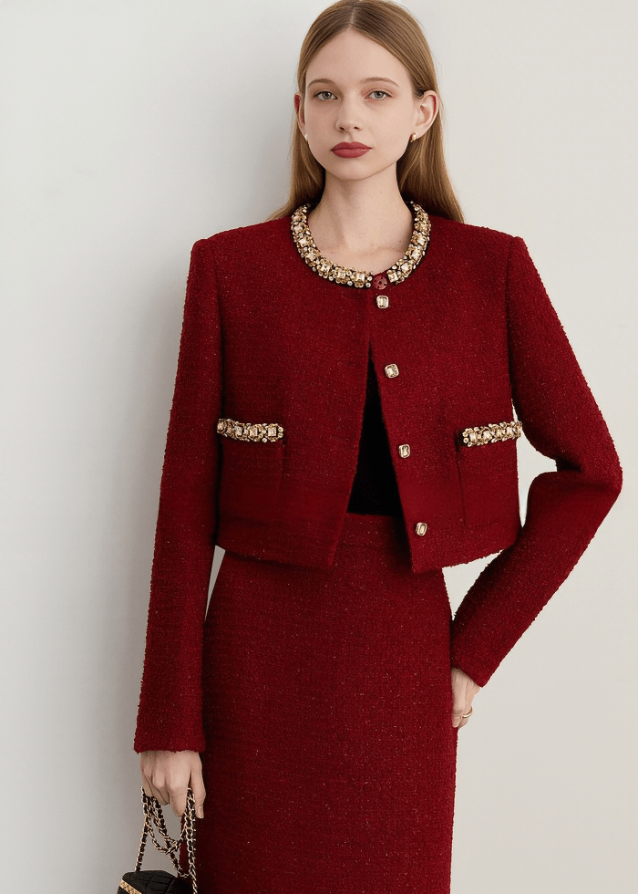 BAROQUE JEWEL TWEED JACKET - Vera Lumina