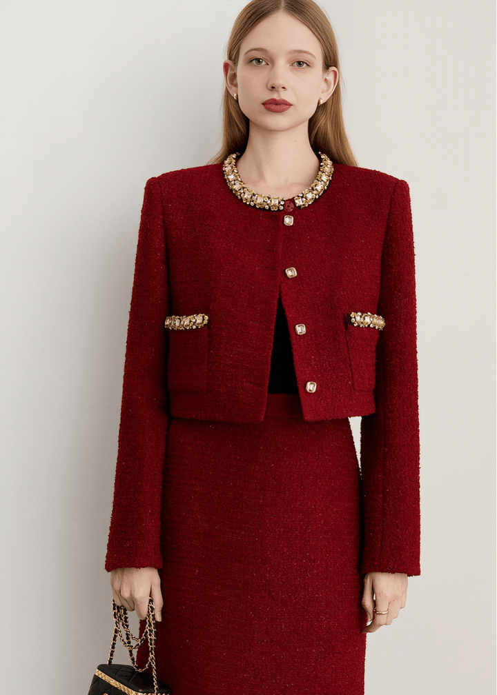 BAROQUE JEWEL TWEED JACKET - Vera Lumina