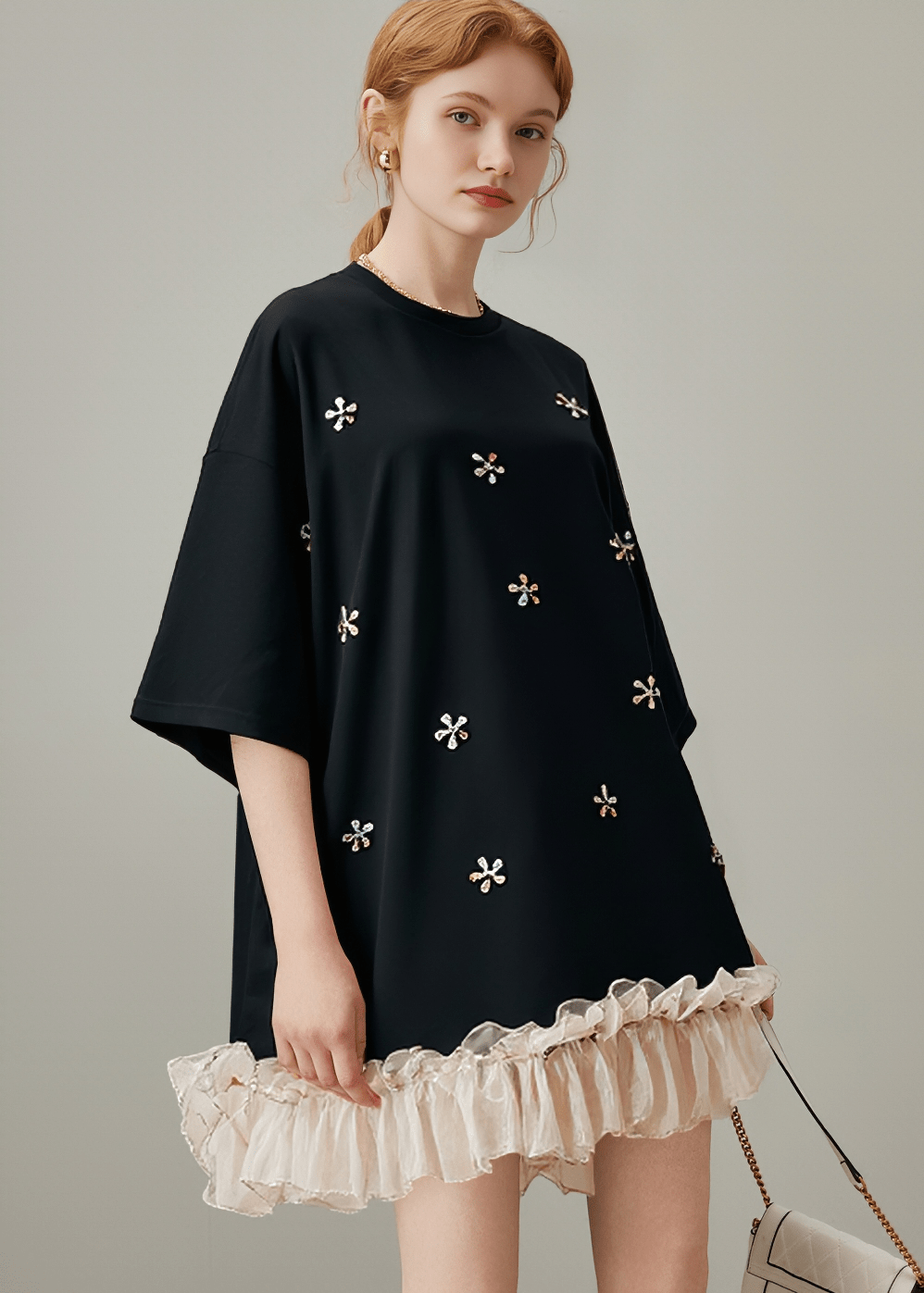 BEADED EMBROIDERY A - LINE TULLE DRESS - Vera Lumina