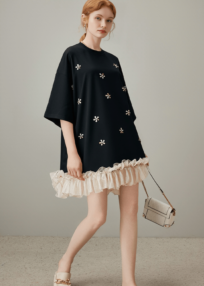 BEADED EMBROIDERY A - LINE TULLE DRESS - Vera Lumina