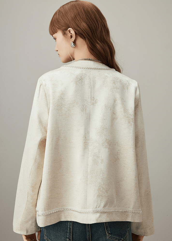 BEADED EMBROIDERY SEQUIN DECOR CROPPED JACKET - Vera Lumina