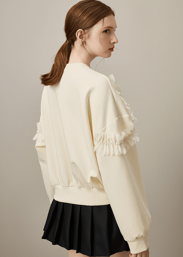 BEADED FLORAL SWEATSHIRT - Vera Lumina