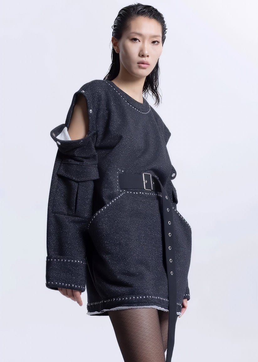 Big pocket loose crew neck DRESS - Vera Lumina