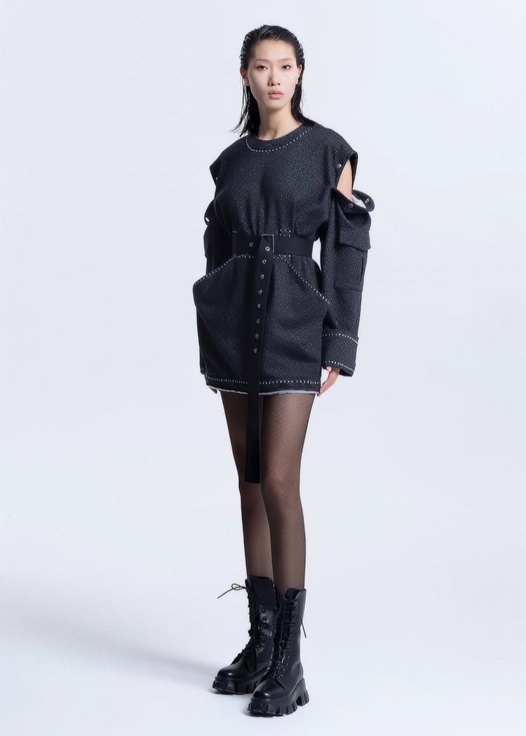 Big pocket loose crew neck DRESS - Vera Lumina