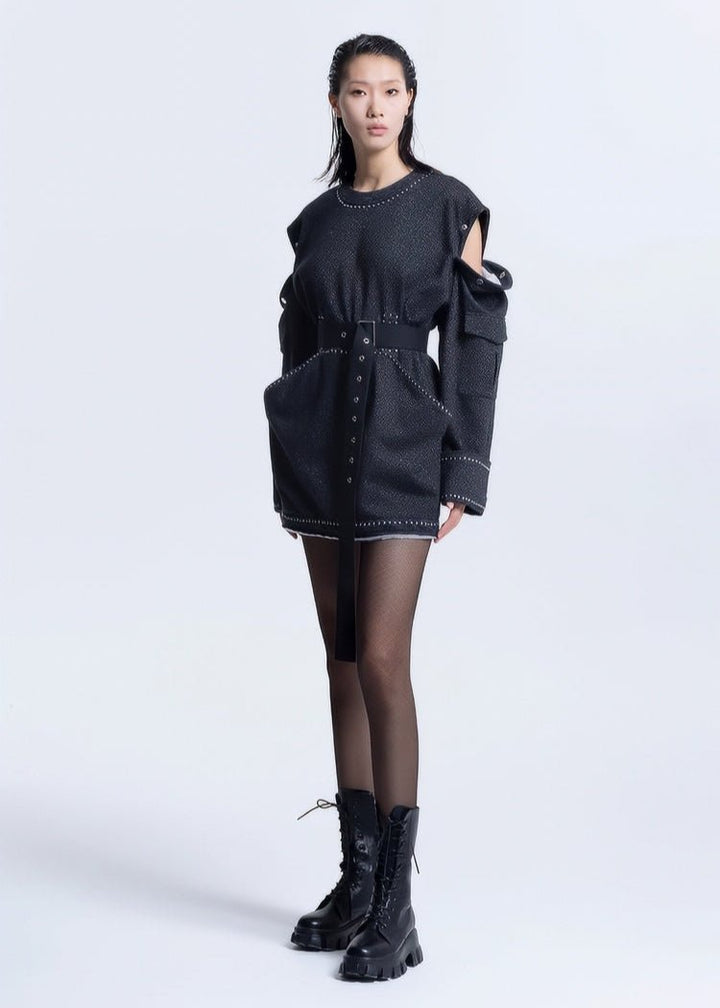 Big pocket loose crew neck DRESS - Vera Lumina