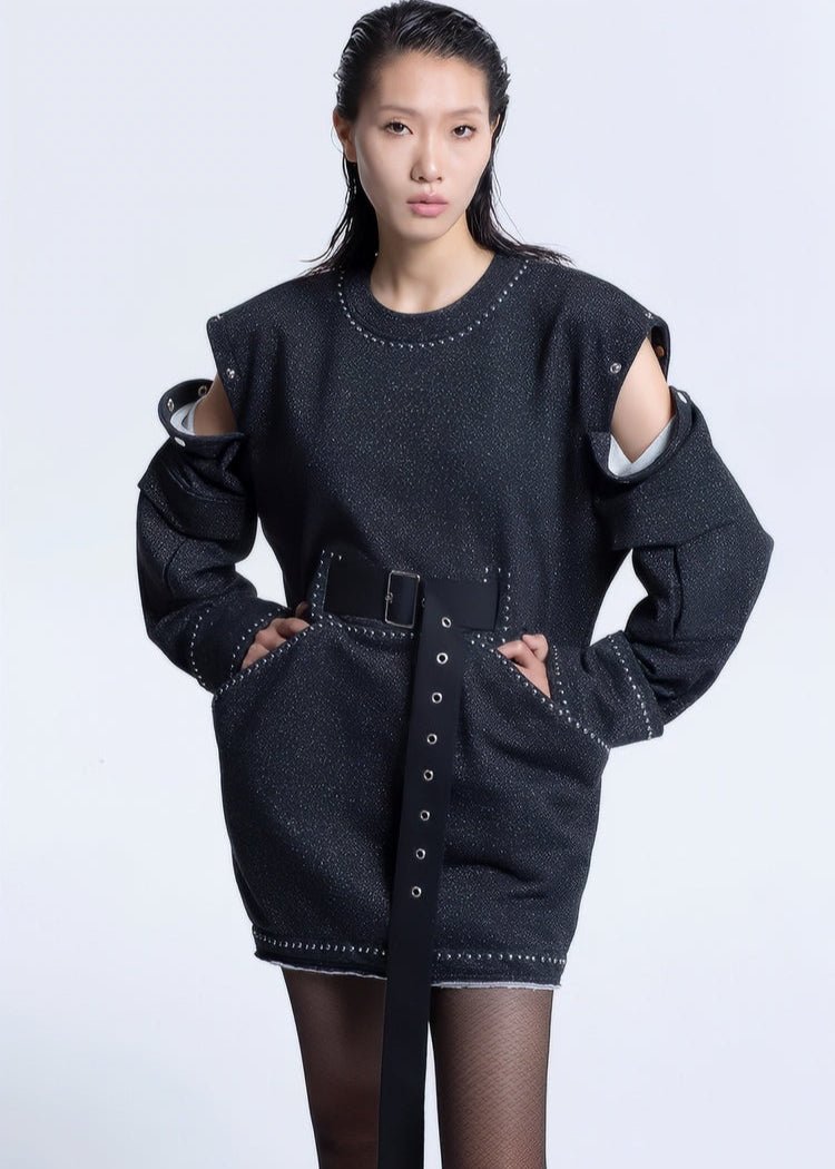 Big pocket loose crew neck DRESS - Vera Lumina