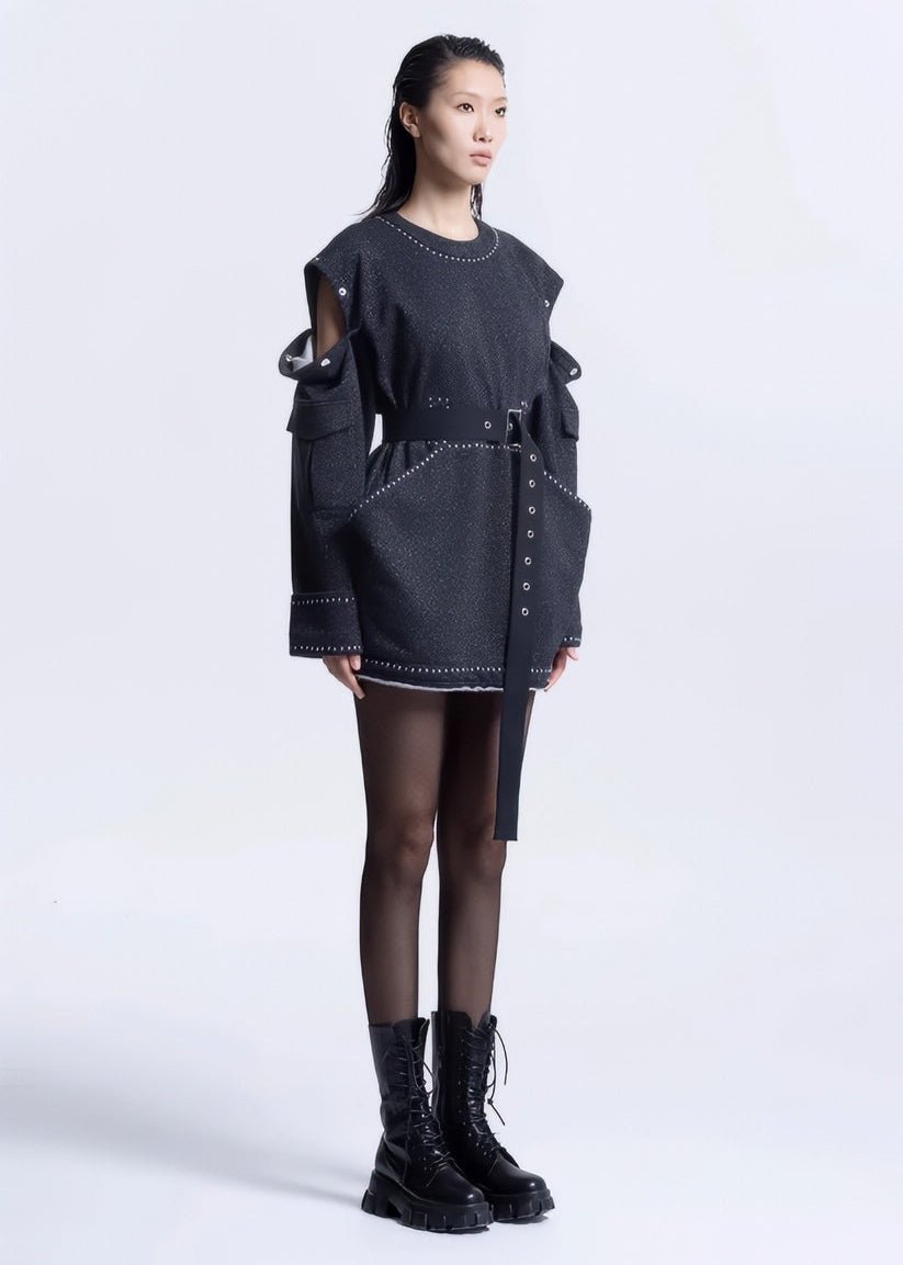Big pocket loose crew neck DRESS - Vera Lumina