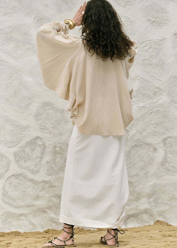 BILLOWY SLEEVE BUTTON DOWN BLOUSE - Vera Lumina