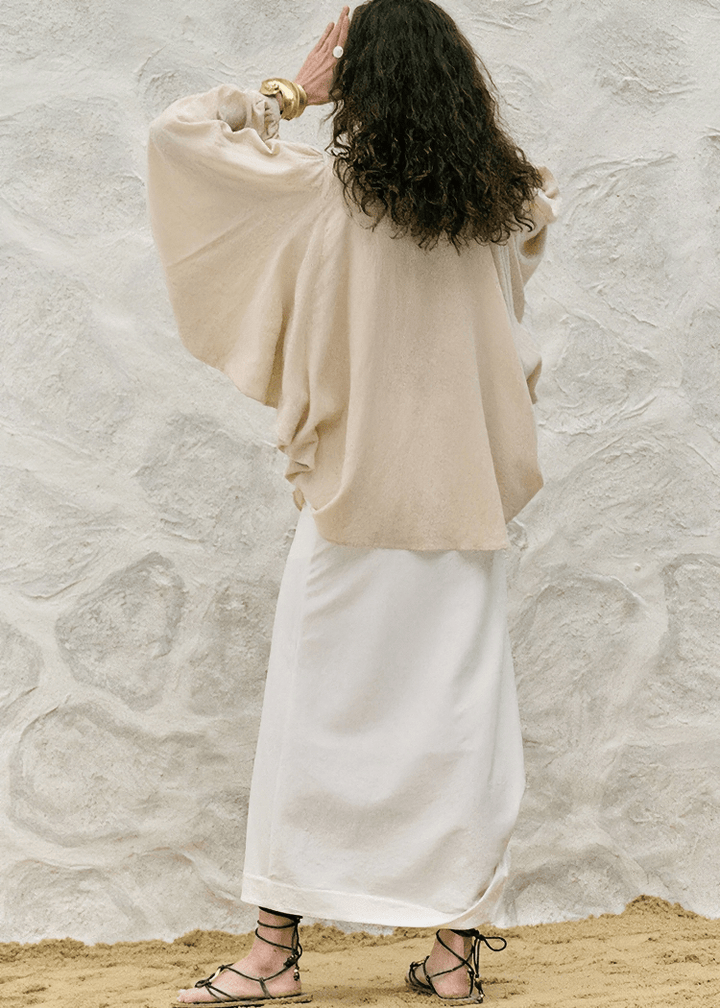 BILLOWY SLEEVE BUTTON DOWN BLOUSE - Vera Lumina