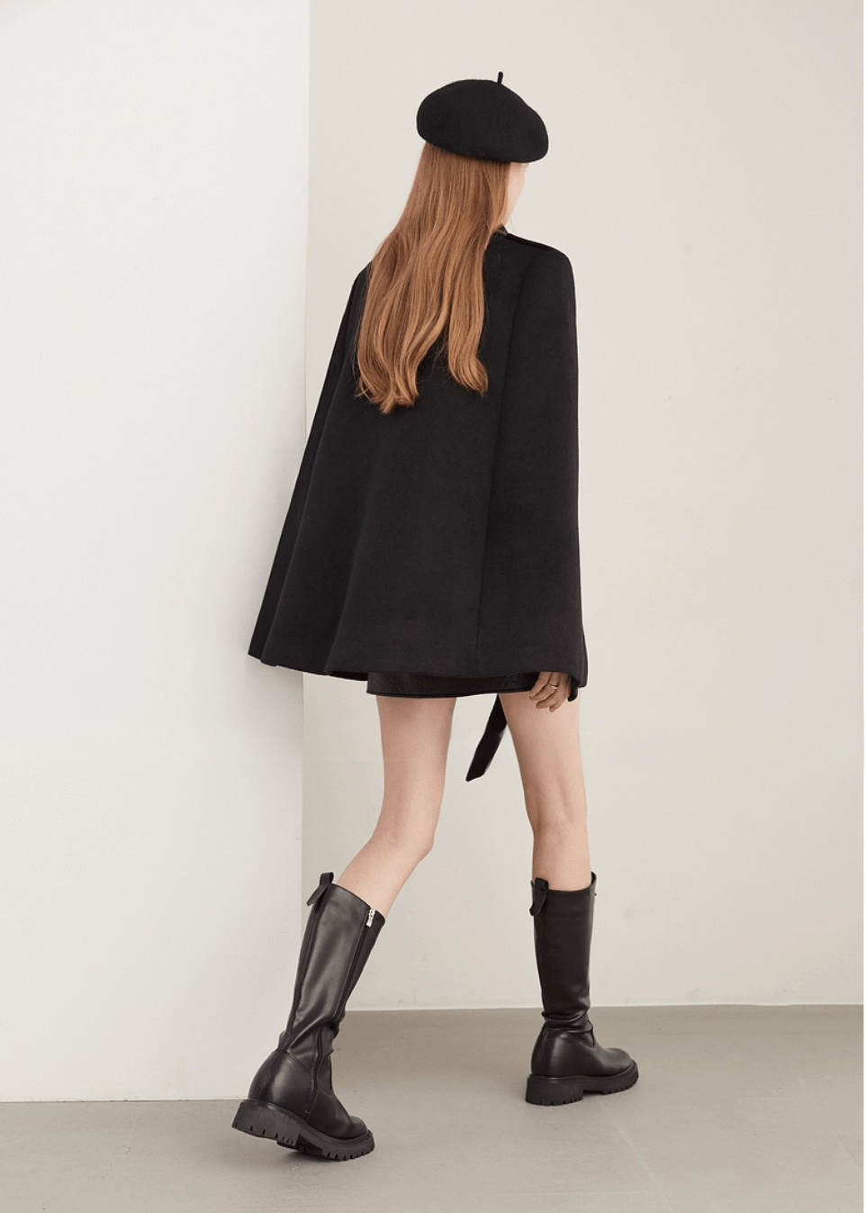 Black Cape Coat - Vera Lumina