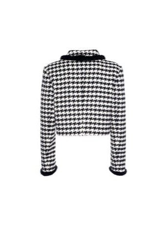 black houndstooth short coat - Vera Lumina