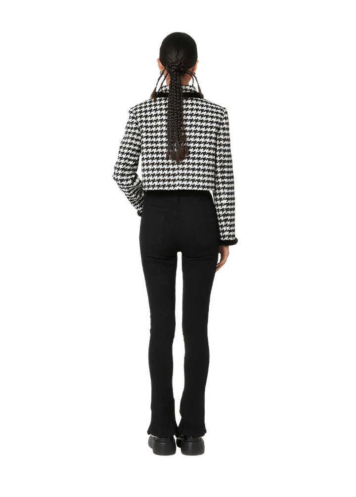 black houndstooth short coat - Vera Lumina