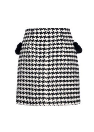 black houndstooth short skirt - Vera Lumina