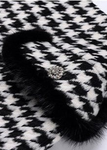 black houndstooth short skirt - Vera Lumina