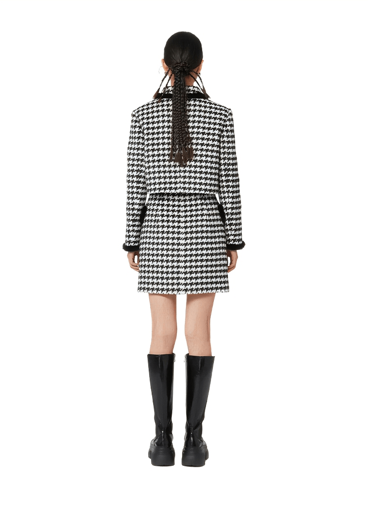black houndstooth short skirt - Vera Lumina