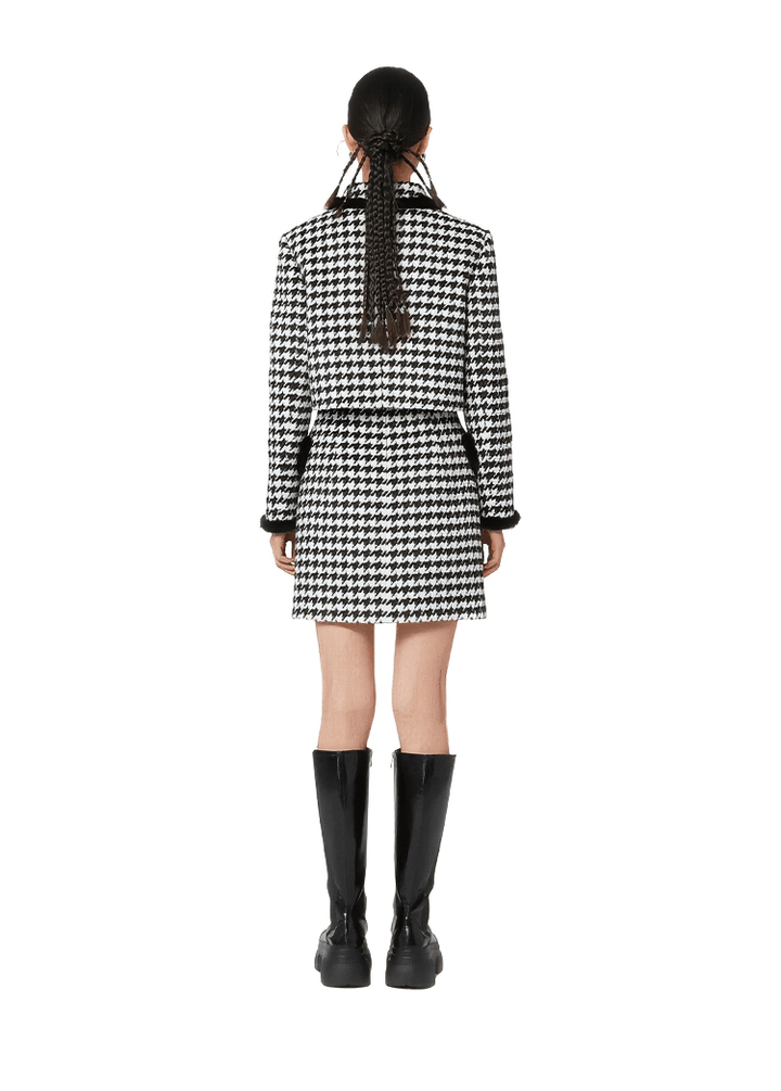 black houndstooth short skirt - Vera Lumina