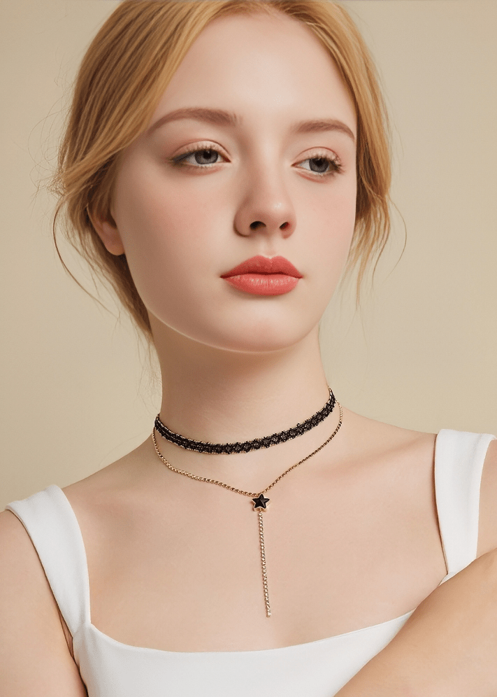 BLACK MAGIC STARDUST LAYERED NECKLACE - Vera Lumina