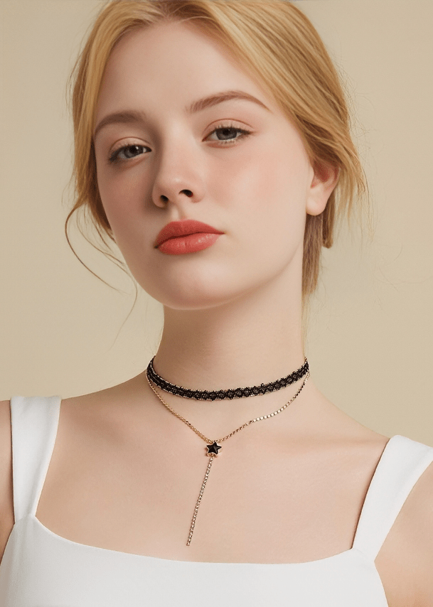 BLACK MAGIC STARDUST LAYERED NECKLACE - Vera Lumina