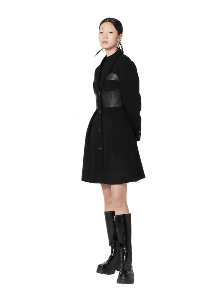 black mask cocktail coat dress - Vera Lumina