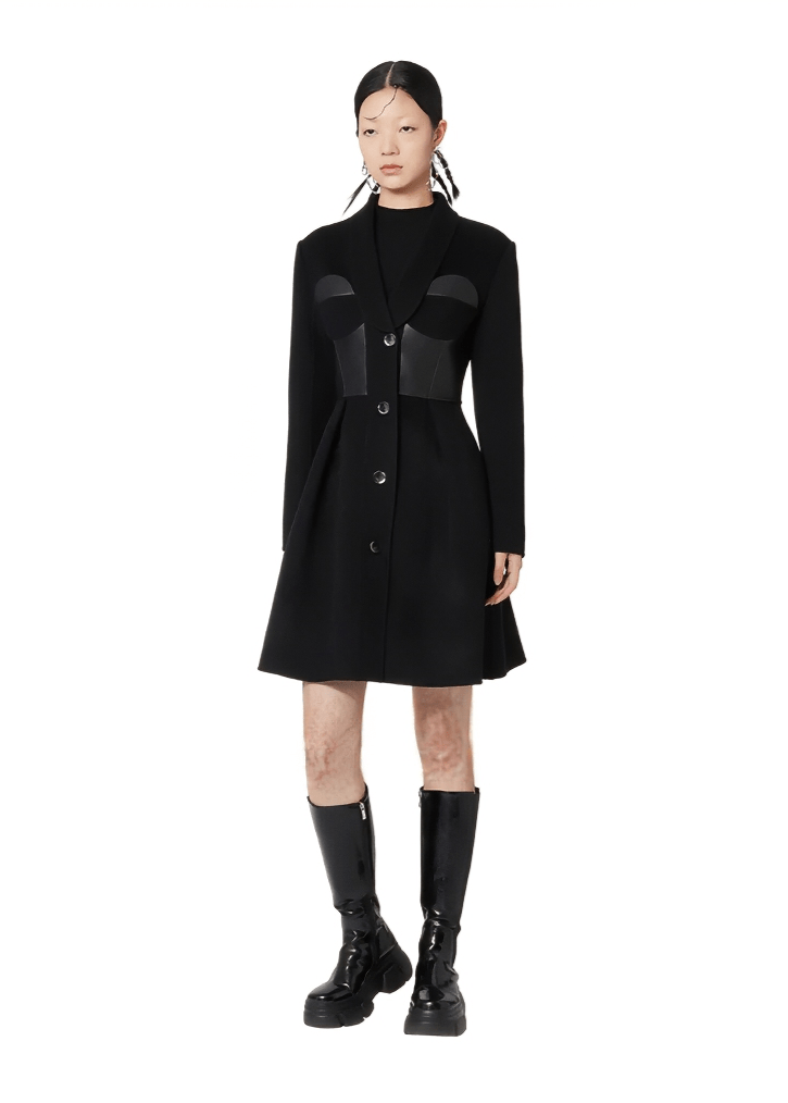 black mask cocktail coat dress - Vera Lumina