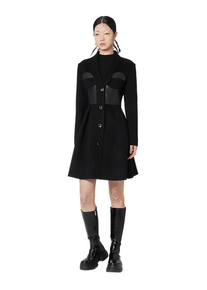 black mask cocktail coat dress - Vera Lumina