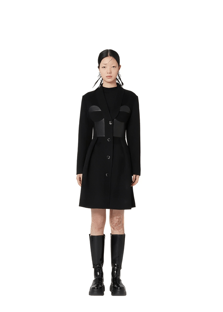black mask cocktail coat dress - Vera Lumina