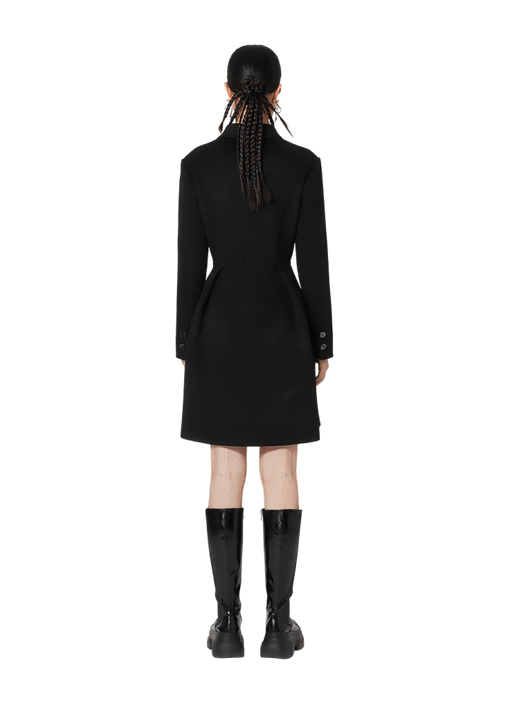 black mask cocktail coat dress - Vera Lumina