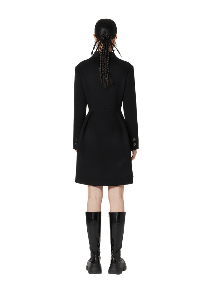 black mask cocktail coat dress - Vera Lumina