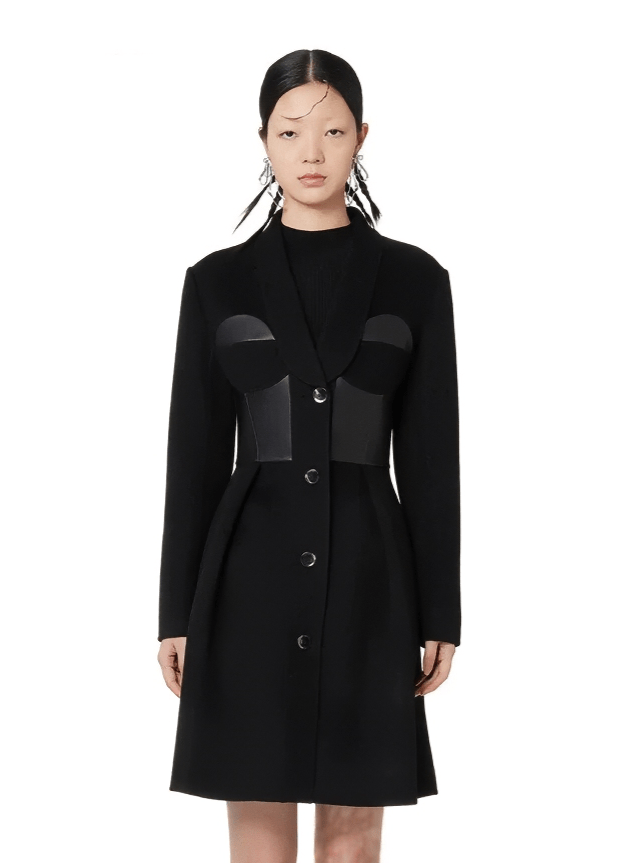 black mask cocktail coat dress - Vera Lumina