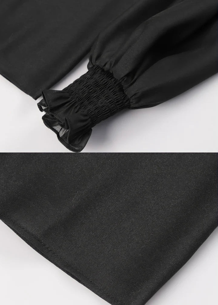 Black Ribbon Sheer Blouse - Vera Lumina