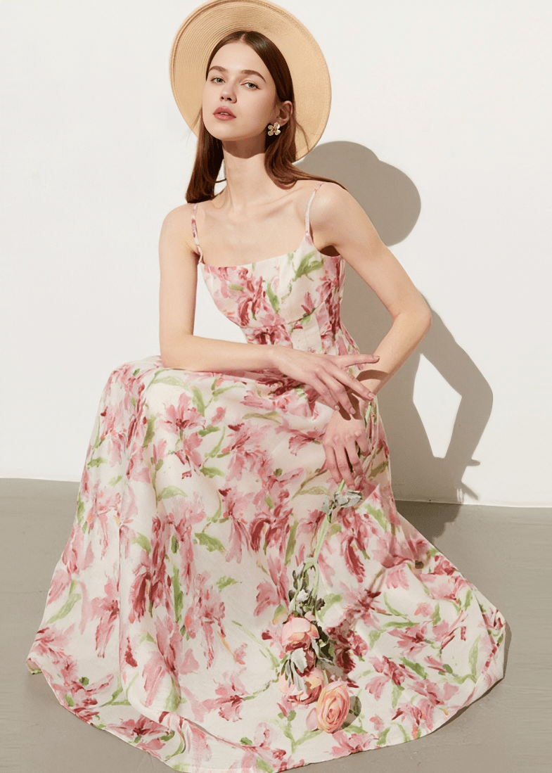 BLOOM CASCADE STRAPLESS MAXI DRESS - Vera Lumina