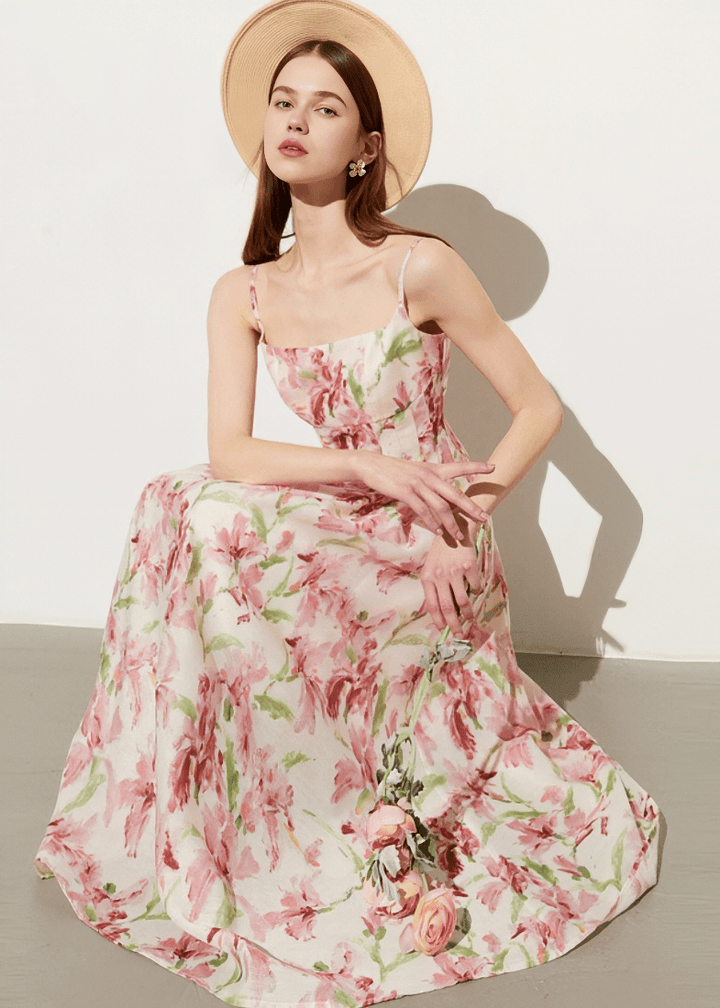 BLOOM CASCADE STRAPLESS MAXI DRESS - Vera Lumina