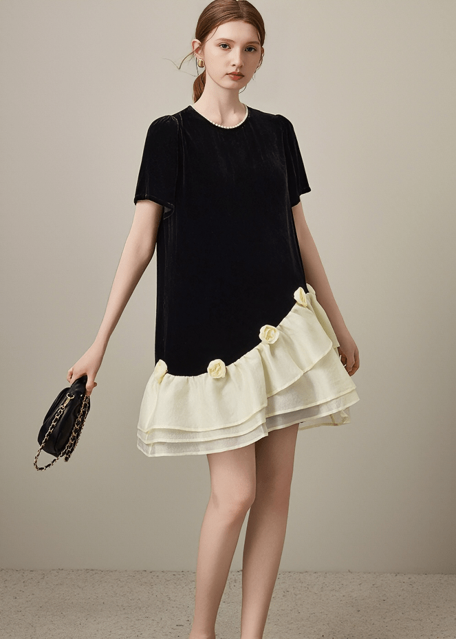 BLOOM RUFFLE ASYMMETRIC DRESS - Vera Lumina