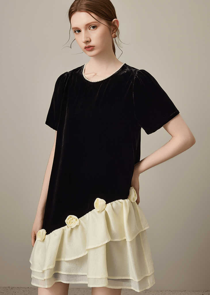 BLOOM RUFFLE ASYMMETRIC DRESS - Vera Lumina