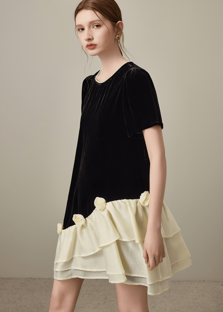 BLOOM RUFFLE ASYMMETRIC DRESS - Vera Lumina