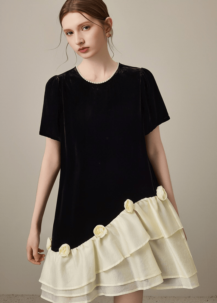 BLOOM RUFFLE ASYMMETRIC DRESS - Vera Lumina