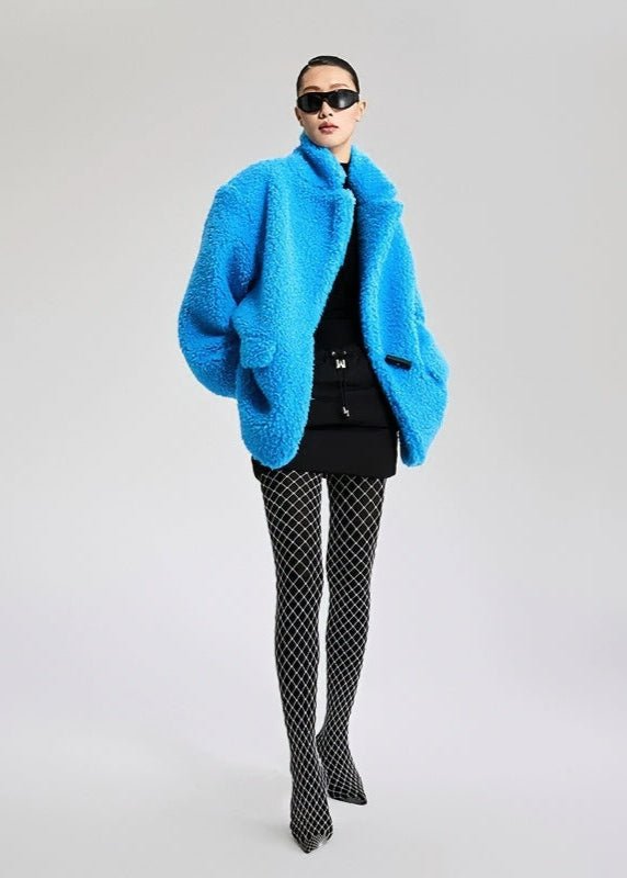blue fur coat - Vera Lumina