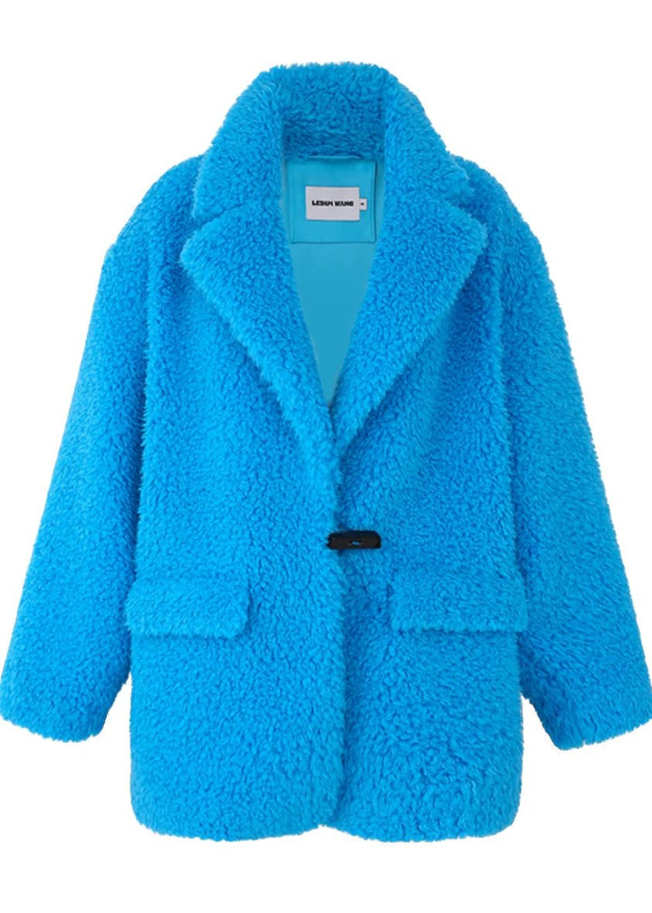 blue fur coat - Vera Lumina