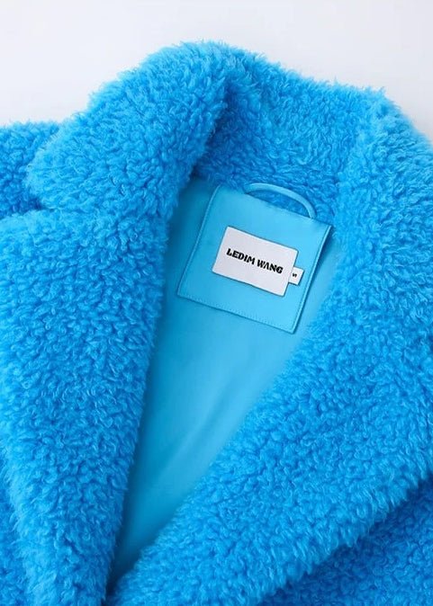 blue fur coat - Vera Lumina