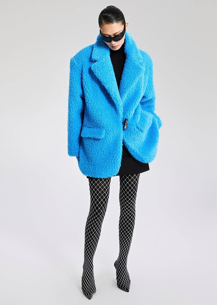 blue fur coat - Vera Lumina