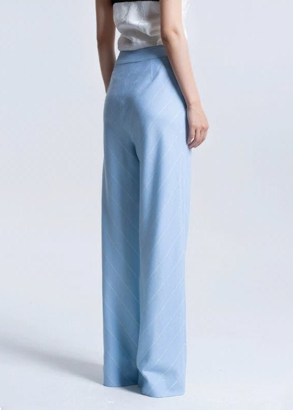 blue suit draped wide leg pants - Vera Lumina