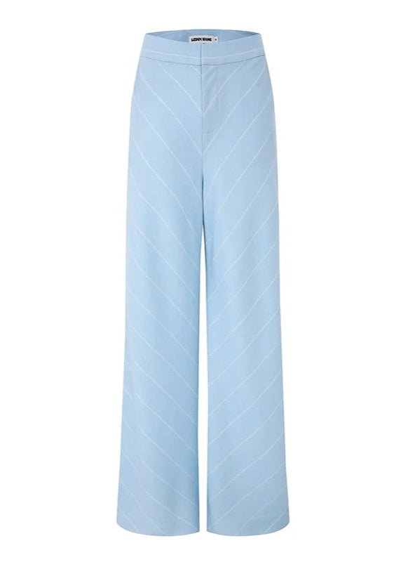 blue suit draped wide leg pants - Vera Lumina