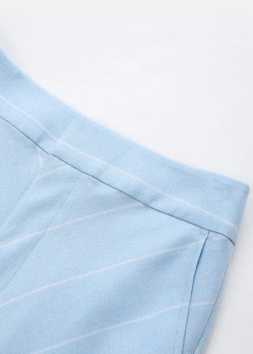blue suit draped wide leg pants - Vera Lumina